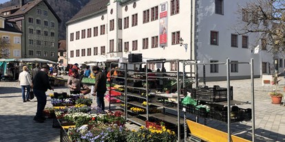 Hotels und Ferienwohnungen im Oberallgäu - Wetter: bei jedem Wetter - Wochenmarkt in Immenstadt auf dem Marienplatz - Wochenmarkt in Immenstadt