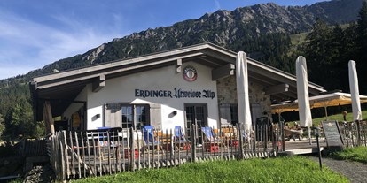 Hotels und Ferienwohnungen im Oberallgäu - Küchenstil: Gut bürgerlich - Erdinger Urweisse Alp an der Wiedhagbahn in Oberjoch - Erdinger Urweisse Alp an der Wiedhagbahn in Oberjoch