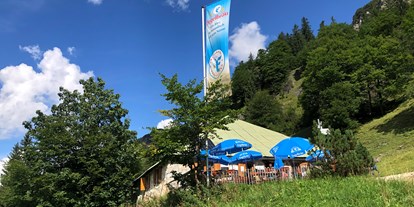 Hotels und Ferienwohnungen im Oberallgäu - Alpe Bärgündle am Aufstieg zum Prinz Luitpold Haus in den Allgäuer Hochalpen - Prinz Luitpold Haus in Hinterstein