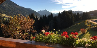Hotels und Ferienwohnungen im Oberallgäu - Freizeit: Skifahren - Riezlern - Balkon mit traumhafter Aussicht, App. Widderstein - Ferienwohnungen Haus Narzisse