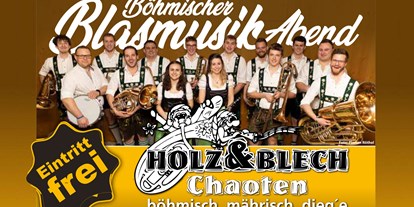 Hotels und Ferienwohnungen im Oberallgäu - Sonthofen - Böhmischer Blasmusikabend mit den Holz & Blech CHAOTEN - Böhmischer Blasmusikabend 2024 mit den HOLZ & BLECH CHAOTEN