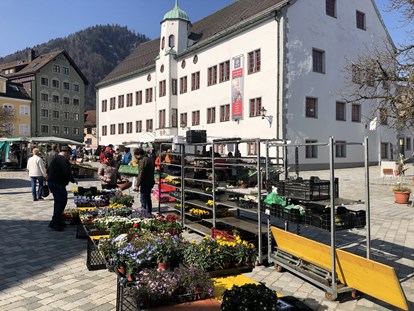 Hotels und Ferienwohnungen im Oberallgäu - Wochenmarkt in Immenstadt auf dem Marienplatz - Wochenmarkt in Immenstadt