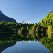 Ausflugsziele im Oberallgäu: Naturfreibad Freibergsee bei Oberstdorf - Naturfreibad Freibergsee mit Bootsverleih bei Oberstdorf