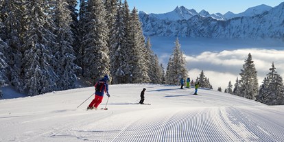 Hotels und Ferienwohnungen im Oberallgäu - Saison: Winter - Snowboard- und Skiparadies Fellhorn - Kanzelwand im Allgäu / Kleinwalsertal - Die Fellhornbahn - Zwei-Länder-Pistenspaß