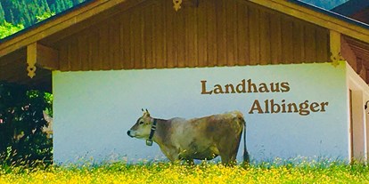 Hotels und Ferienwohnungen im Oberallgäu - Parken & Anreise: kostenloser Parkplatz - KUhler Besuch im Wäldle - Albingers Landhaus