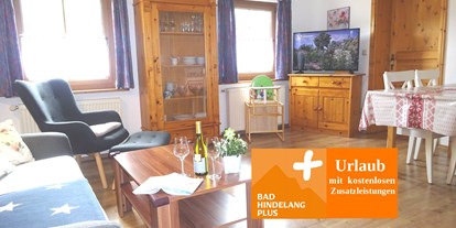 Hotels und Ferienwohnungen im Oberallgäu - Bad Hindelang Plus - Ferienwohnung 1 Wohnzimmer - Haus Meinecke - Ferienwohnungen in Bad Hindelang im Allgäu