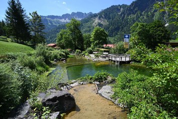 Erlebnisse im Oberallgäu: Prinze Gumpe - Badegarten in Hinterstein im Allgäu - Naturbad Prinze Gumpe in Bad HIndelang - Hinterstein im Allgäu 
